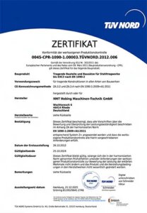 Zertifikat EN 1090 HMT 2021